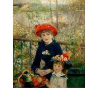 ZHAOSHAN Classic Landscape Artwork Artwork Print the Two Sisters by Pierre Auguste Renoir Wall Art Graffiti for Office Decor 60x90cm