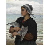 ZHAOSHAN Classic Landscape Artwork Artwork Print the Wounded Seagull by Jules Breton Wall Art Graffiti for Office Decor 60x90cm