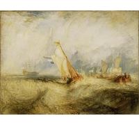 ZHAOSHAN Classic Landscape Artwork Artwork Print Van Tromp Going About to Please Ships a Sea Getting a Good Wetting by Mallord William Turner Wall Art Graffiti for Office Decor 60x90cm