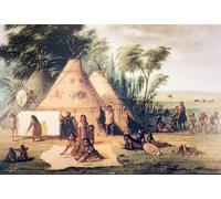 ZHAOSHAN Classic Landscape Artwork Artwork Print Village of the North Sioux Tribe by George Catlin Wall Art Graffiti for Office Decor 60x90cm