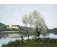 ZHAOSHAN Classic Landscape Artwork Artwork Print Ville d’Avray by Jean Baptiste Camille Corot Wall Art Graffiti for Office Decor 60x90cm