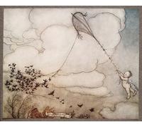 ZHAOSHAN Classic Wall Art Decor Modern Canvas Picture a Hundred Flew off with the String and Peter Clung to the Tail by Arthur Rackham Art Canvas Murals for Home Decor 60x90cm