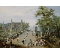 ZHAOSHAN Classic Wall Art Decor Modern Canvas Picture a Palm Game Before a Country by Adriaen Pietersz Van De Venne Art Canvas Murals for Home Decor 60x90cm