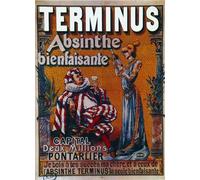 ZHAOSHAN Classic Wall Art Decor Modern Canvas Picture Advertising for Terminus Absinthe Bienfaisante by Francisco Tamagno Art Canvas Murals for Home Decor 60x90cm