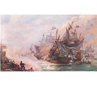 ZHAOSHAN Classic Wall Art Decor Modern Canvas Picture Blakes Three Day Engagement with Von Tromp by William Lionel Wyllie Art Canvas Murals for Home Decor 60x90cm