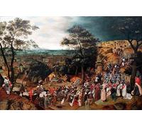 ZHAOSHAN Classic Wall Art Decor Modern Canvas Picture Christ Carrying the Cross by Pieter Brueghel the Younger Art Canvas Murals for Home Decor 60x90cm