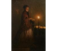 ZHAOSHAN Classic Wall Art Decor Modern Canvas Picture Game At the Groenmarkt in the Hague by Petrus Van Schendel Art Canvas Murals for Home Decor 60x90cm
