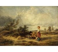 ZHAOSHAN Classic Wall Art Decor Modern Canvas Picture Hampstead Heath the Bird Trap by William Muller Art Canvas Murals for Home Decor 60x90cm