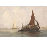 ZHAOSHAN Classic Wall Art Decor Modern Canvas Picture Hay Barge in a Calm Sea by Famous Artist Art Canvas Murals for Home Decor 60x90cm