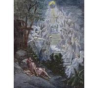 ZHAOSHAN Classic Wall Art Decor Modern Canvas Picture Jacobs Dream Engraving in the Bible Illustree by Gustave Dore Art Canvas Murals for Home Decor 60x90cm