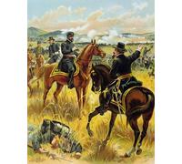 ZHAOSHAN Classic Wall Art Decor Modern Canvas Picture Major General George Meade At the Battle of Gettysburg by Henry Alexander Ogden Art Canvas Murals for Home Decor 60x90cm