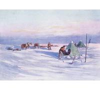 ZHAOSHAN Classic Wall Art Decor Modern Canvas Picture Organising the Camp Illustration From nimrod in the Antarctic Written by George Marston Art Canvas Murals for Home Decor 60x90cm
