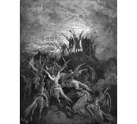 ZHAOSHAN Classic Wall Art Decor Modern Canvas Picture Paradise Lost the Rebel Angels by Gustave Dore Art Canvas Murals for Home Decor 60x90cm