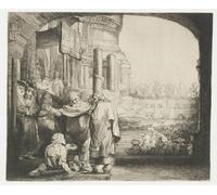 ZHAOSHAN Classic Wall Art Decor Modern Canvas Picture Peter and john healing the cripple at the gate of the temple by Rembrandt van Rijn Art Canvas Murals for Home Decor 60x90cm