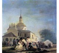 ZHAOSHAN Classic Wall Art Decor Modern Canvas Picture Pilgrimage to the Church of San Isidro Francisco de Goya Art Canvas Murals for Home Decor 60x90cm