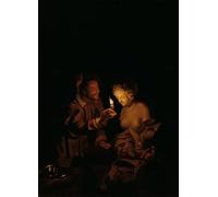 ZHAOSHAN Classic Wall Art Decor Modern Canvas Picture Pygmalion and Galatea by Godfried Schalken or Schalcken Art Canvas Murals for Home Decor 60x90cm