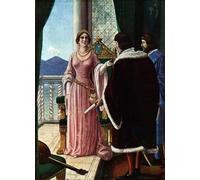 ZHAOSHAN Classic Wall Art Decor Modern Canvas Picture Queen Joanna Ii of Naples Designees Her Adoptive Son Louis Iii of Anjou by Tancredi Scarpelli Art Canvas Murals for Home Decor 60x90cm