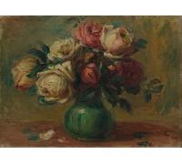 ZHAOSHAN Classic Wall Art Decor Modern Canvas Picture Roses in a Vase by Pierre Auguste Renoir Art Canvas Murals for Home Decor 60x90cm