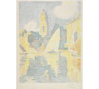 ZHAOSHAN Classic Wall Art Decor Modern Canvas Picture Saint-tropez: the Port. by Paul Signac Art Canvas Murals for Home Decor 60x90cm