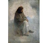 ZHAOSHAN Classic Wall Art Decor Modern Canvas Picture Self Portrait As Christ by Karl Wilhelm Diefenbach Art Canvas Murals for Home Decor 60x90cm
