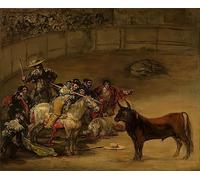ZHAOSHAN Classic Wall Art Decor Modern Canvas Picture Stierkampf Suerte De Varas by Francisco De Goya Art Canvas Murals for Home Decor 60x90cm