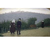 ZHAOSHAN Classic Wall Art Decor Modern Canvas Picture Sunday Dawn by Angelo Morbelli Art Canvas Murals for Home Decor 60x90cm