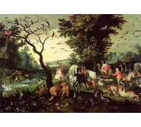 ZHAOSHAN Classic Wall Art Decor Modern Canvas Picture the Animals Entering Noah's Ark by Jan the Elder Brueghel Art Canvas Murals for Home Decor 60x90cm