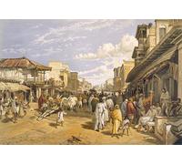 ZHAOSHAN Classic Wall Art Decor Modern Canvas Picture the Chitpore Road From india Ancient and Modern by William Crimea Simpson Art Canvas Murals for Home Decor 60x90cm