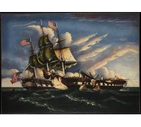 ZHAOSHAN Classic Wall Art Decor Modern Canvas Picture the Constitution and the Guerriere by Famous Artist Art Canvas Murals for Home Decor 60x90cm