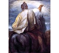 ZHAOSHAN Classic Wall Art Decor Modern Canvas Picture the Four Horsemen of the Apocalypse the Rider on the Black Horse by George Frederic Watts Art Canvas Murals for Home Decor 60x90cm