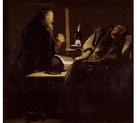 ZHAOSHAN Classic Wall Art Decor Modern Canvas Picture the of St a Monk At Prayer with a Dying Monk by Georges De La Tour Art Canvas Murals for Home Decor 60x90cm