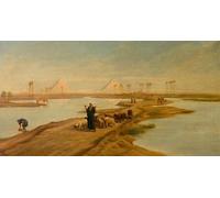 ZHAOSHAN Classic Wall Art Decor Modern Canvas Picture the Pyramids Egypt by Frederick Goodall Art Canvas Murals for Home Decor 60x90cm