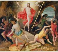 ZHAOSHAN Classic Wall Art Decor Modern Canvas Picture the Resurrection of Christ by Antoine Caron Art Canvas Murals for Home Decor 60x90cm