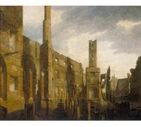 ZHAOSHAN Classic Wall Art Decor Modern Canvas Picture the Ruins of the Pantheon Street After the Disasterous Fire of January by William Marlow Art Canvas Murals for Home Decor 60x90cm