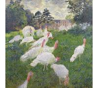 ZHAOSHAN Classic Wall Art Decor Modern Canvas Picture the Turkeys At the Chateau De Rottembourg by Claude Monet Art Canvas Murals for Home Decor 60x90cm