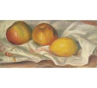ZHAOSHAN Classic Wall Art Decor Modern Canvas Picture Two Apples and a Lemon by Pierre Auguste Renoir Art Canvas Murals for Home Decor 60x90cm