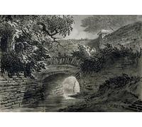 ZHAOSHAN Classic Wall Art Decor Modern Canvas Picture View of a Section of the ne's Drainage System in Hyde Park by Claude Nattes Art Canvas Murals for Home Decor 60x90cm