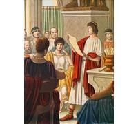 ZHAOSHAN Classic Wall Art Decor Modern Canvas Picture Virgil Reading His Poems to Augustus with Octavia Present by Tancredi Scarpelli Art Canvas Murals for Home Decor 60x90cm
