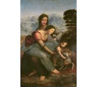 ZHAOSHAN Classic Wall Art Decor Modern Canvas Picture Virgin and Child with St Anne by Leonardo Da Vinci Art Canvas Murals for Home Decor 60x90cm