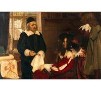 ZHAOSHAN Classic Wall Art Decor Modern Canvas Picture William Harvey Demonstrating His Theory of Circulation of Blood Before Charles I Ernest Board Art Canvas Murals for Home Decor 60x90cm