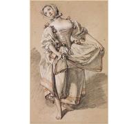 ZHAOSHAN Classic Wall Art Decor Modern Canvas Picture Young Country Girl Dancing by François Boucher Art Canvas Murals for Home Decor 60x90cm
