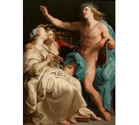 ZHAOSHAN Famous Colorful Art Print Vintage Poster Apollo and Two Muses by Pompeo Girolamo Batoni Classic Canvas Picture for Office Decor 60x90cm