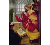 ZHAOSHAN Famous Colorful Art Print Vintage Poster Archangel Gabriel Detail From the Annunciation by Matthias Grünewald Classic Canvas Picture for Office Decor 60x90cm