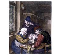 ZHAOSHAN Famous Colorful Art Print Vintage Poster At the Astrologer's by Adriaen Jansz Van Ostade Classic Canvas Picture for Office Decor 60x90cm