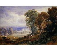 ZHAOSHAN Famous Colorful Art Print Vintage Poster Byland Abbey by Vandyke Copley Fielding Classic Canvas Picture for Office Decor 60x90cm