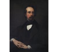 ZHAOSHAN Famous Colorful Art Print Vintage Poster Charles Dickens by Ary Scheffer Classic Canvas Picture for Office Decor 60x90cm