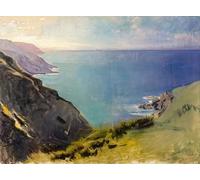 ZHAOSHAN Famous Colorful Art Print Vintage Poster Cornish Headlands by Abbott Handerson Thayer Classic Canvas Picture for Office Decor 60x90cm