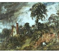 ZHAOSHAN Famous Colorful Art Print Vintage Poster Cottage Among Trees with a Sandbank by John Constable Classic Canvas Picture for Office Decor 60x90cm