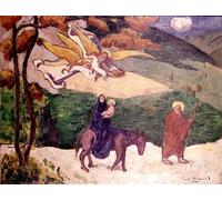 ZHAOSHAN Famous Colorful Art Print Vintage Poster Flight Into Egypt by Emile Bernard Classic Canvas Picture for Office Decor 60x90cm