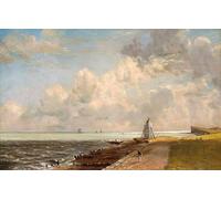 ZHAOSHAN Famous Colorful Art Print Vintage Poster Harwich Lighthouse by John Constable Classic Canvas Picture for Office Decor 60x90cm